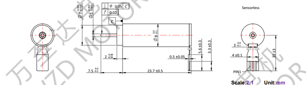 OT-ECS0824无槽无刷直流电念头-空心杯机电-万至达机电