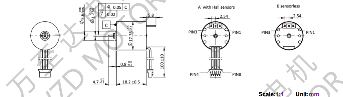 OT-ECS1718无槽无刷直流机电-空心杯机电-万至达机电