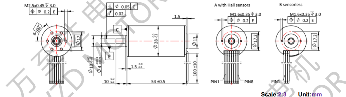 OT-ECS2854无槽无刷直流机电-空心杯机电-万至达机电