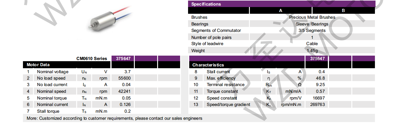 OT-CM0610空心杯机电-万至达机电