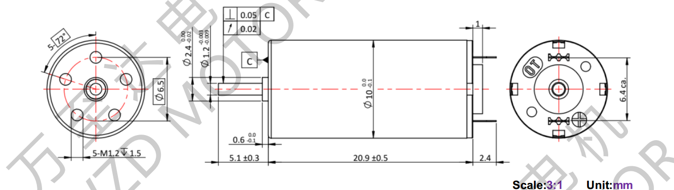 OT-CM1020石墨刷空心杯机电-万至达机电