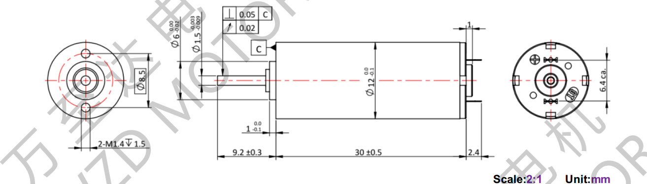 OT-CM1230石墨刷空心杯机电-万至达机电