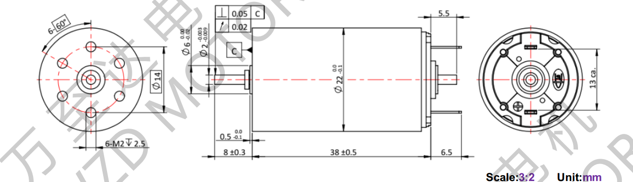 OT-CM2238石墨刷空心杯机电-万至达机电