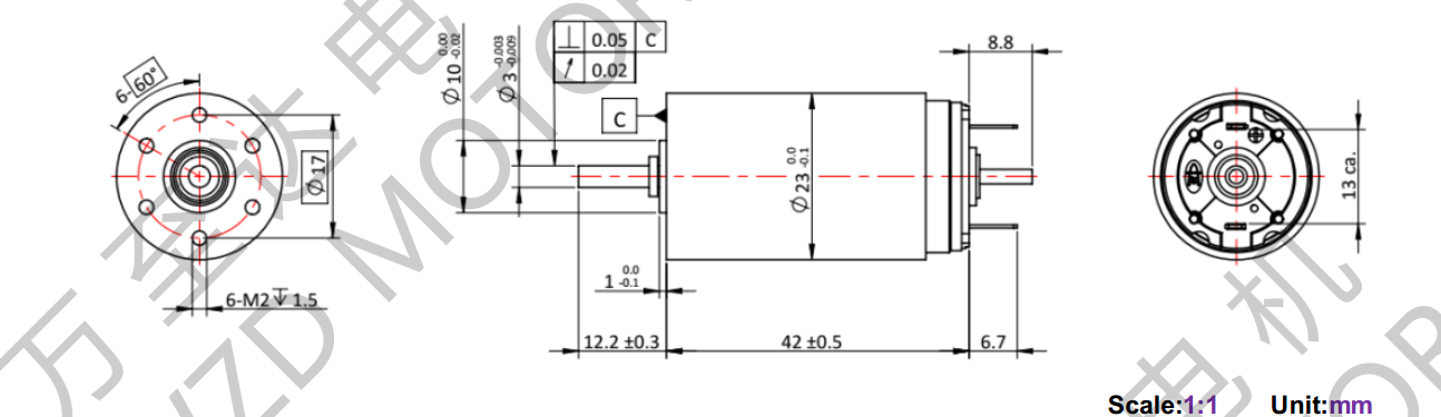 OT-CM2342石墨刷空心杯机电-万至达机电