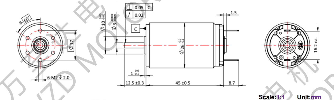 OT-CM2645空心杯机电-万至达机电