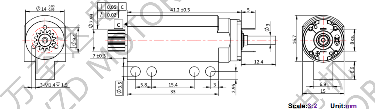 OT-CM1740石墨刷空心杯机电-万至达机电