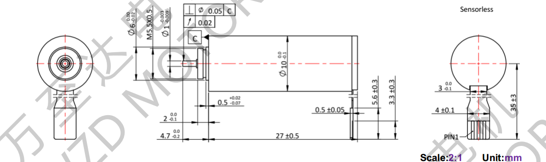 OT-ECS1027无槽无刷机电-空心杯机电-万至达机电
