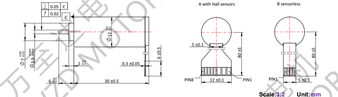 OT-ECS1230无槽无刷机电-空心杯机电-万至达机电
