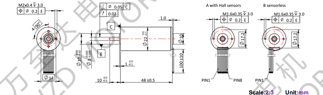 OT-ECS2248无槽无刷机电-空心杯机电-万至达机电