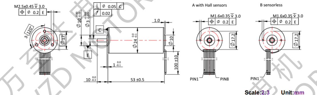 OT-ECS2453无槽无刷机电-空心杯机电-万至达机电