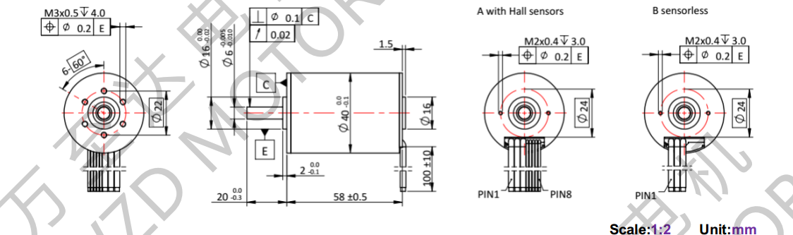 OT-ECS4058无槽无刷机电-空心杯机电-万至达机电