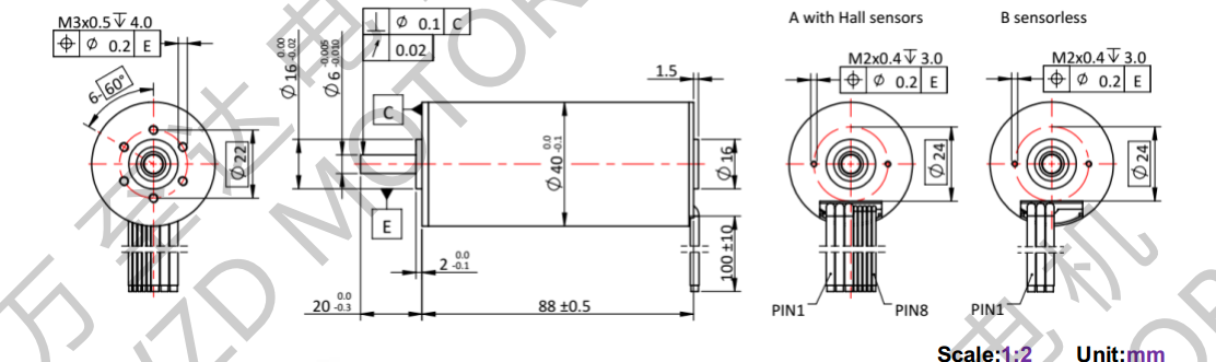OT-ECS4088无槽无刷机电-空心杯机电-万至达机电