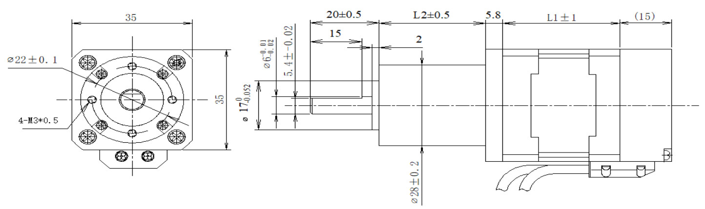 35系列闭环步进机电+齿轮箱布局