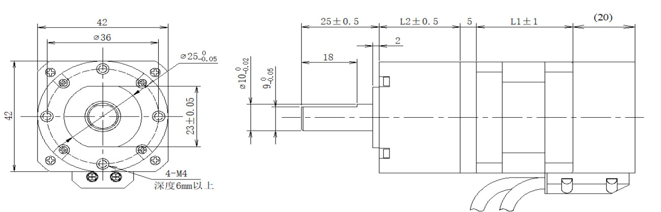 42系列闭环步进机电+齿轮箱布局