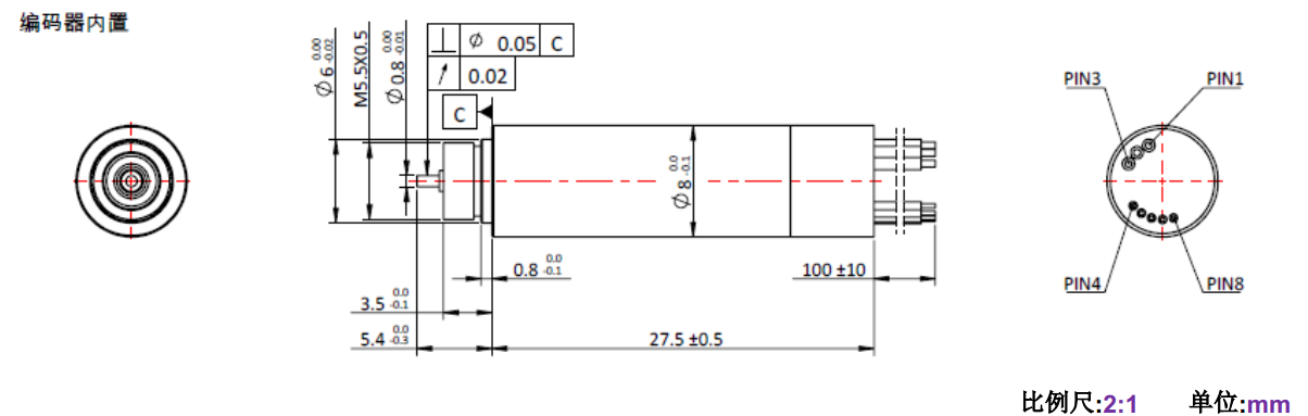 ECS 0828 内置编码器空心杯机电-万至达机电