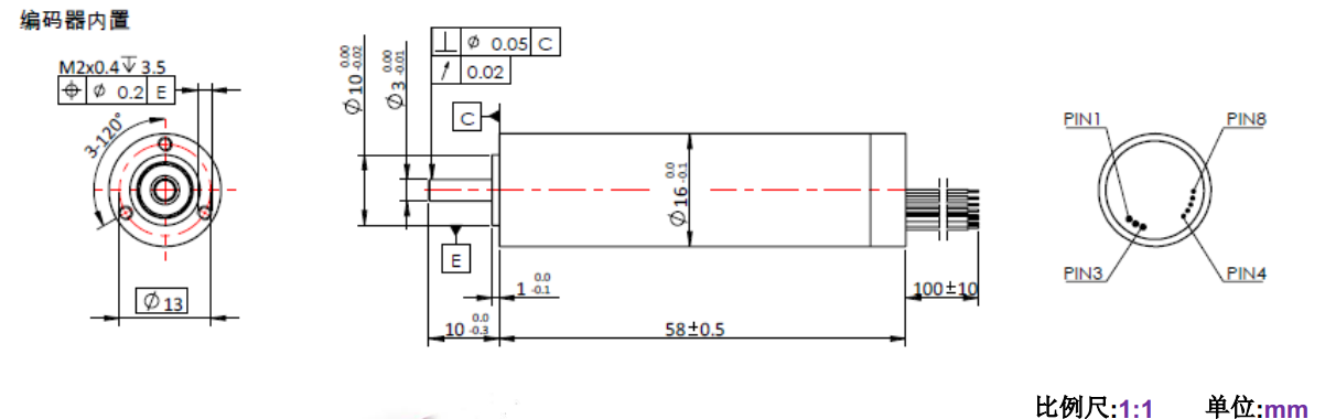 ECS 1658 内置编码器空心杯机电-万至达机电